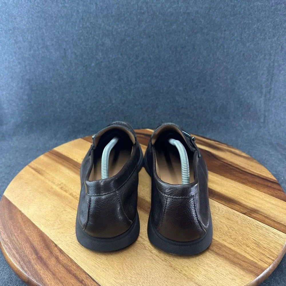 Hugo Boss Brown Leather Sienne Bit Dress Mens Loafers Buckle Formal Casual Sz 13